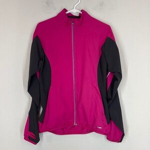 Salomon Climawind Windbreaker Jacket Women's M Pink Black Full Zip Running